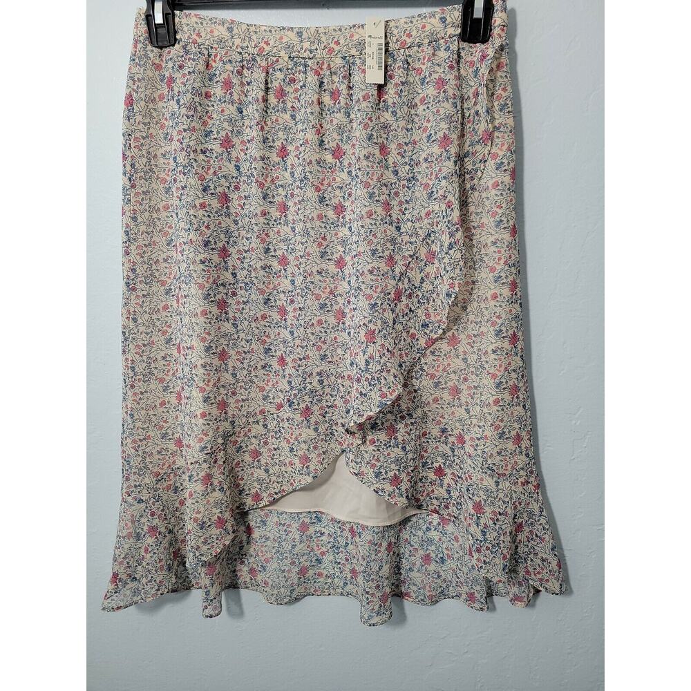 NWT Madewell Women's Faux Wrap Ruffle Floral Skirt Size 4 70121-0414